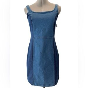NWT Derek Heart Two Toned Denim Blue Tank Mini Dress Size Medium